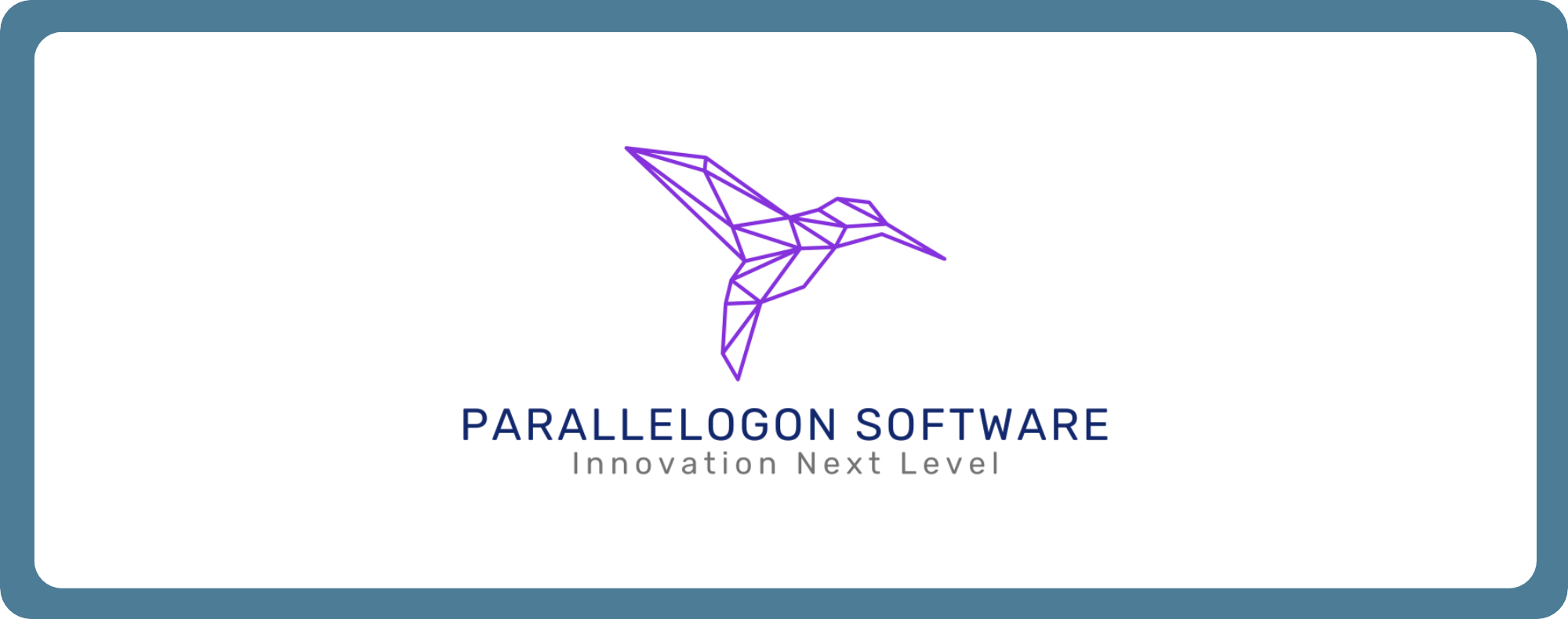 Logo des Geschäftsbereiches Parallelogon Software – ein Kolibri als geometrische Figur dargestellt